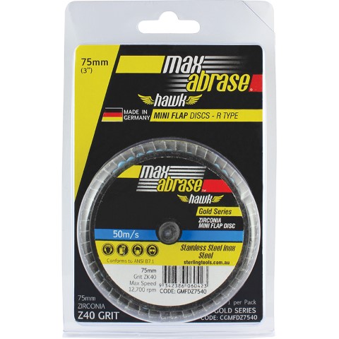 MAXABRASE 50MM ZK40 MINI FLAP DISC Q/CHANGE ( ROLOC TYPE) GRIT